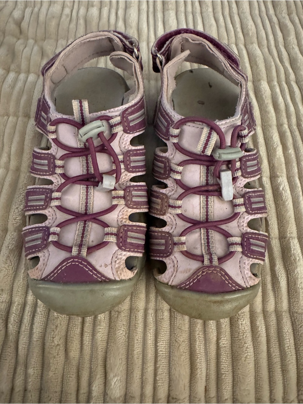 Kids Pink and Purple Closed-Toe Sandals